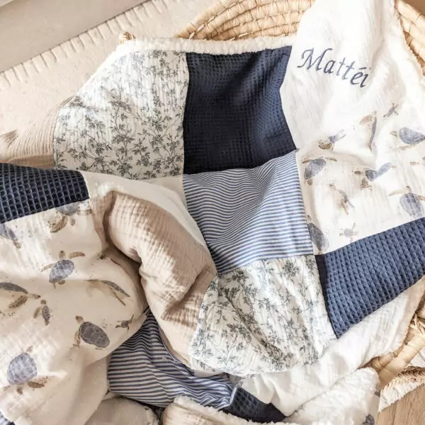 Couverture patchwork (tissus au choix)