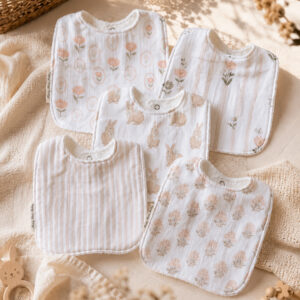 Lot de 5 bavoirs PRINTEMPS