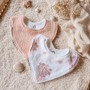 Duo de bavoirs mini PINK SHELL